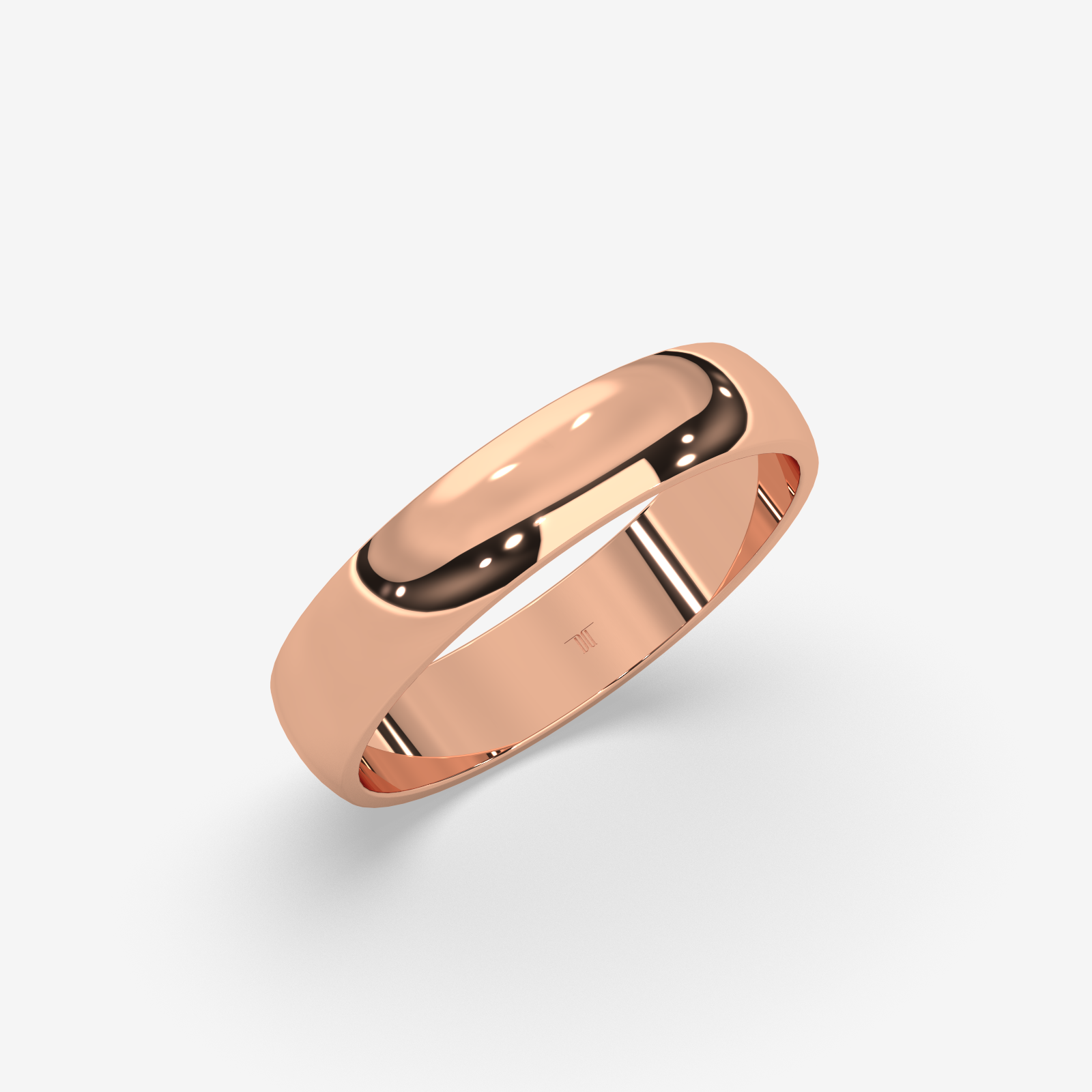 18K Solid Gold Dome Ring | Unisex Comfort-Fit High-Polished Wedding Band