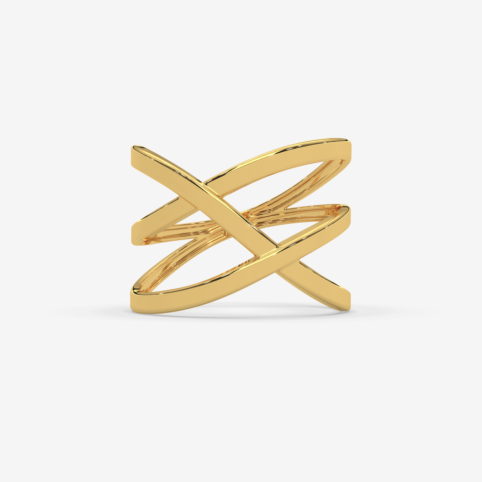 Solid 18K Gold Criss-Cross X Ring | Elegant Geometric Crossover Statement Jewelry for Women