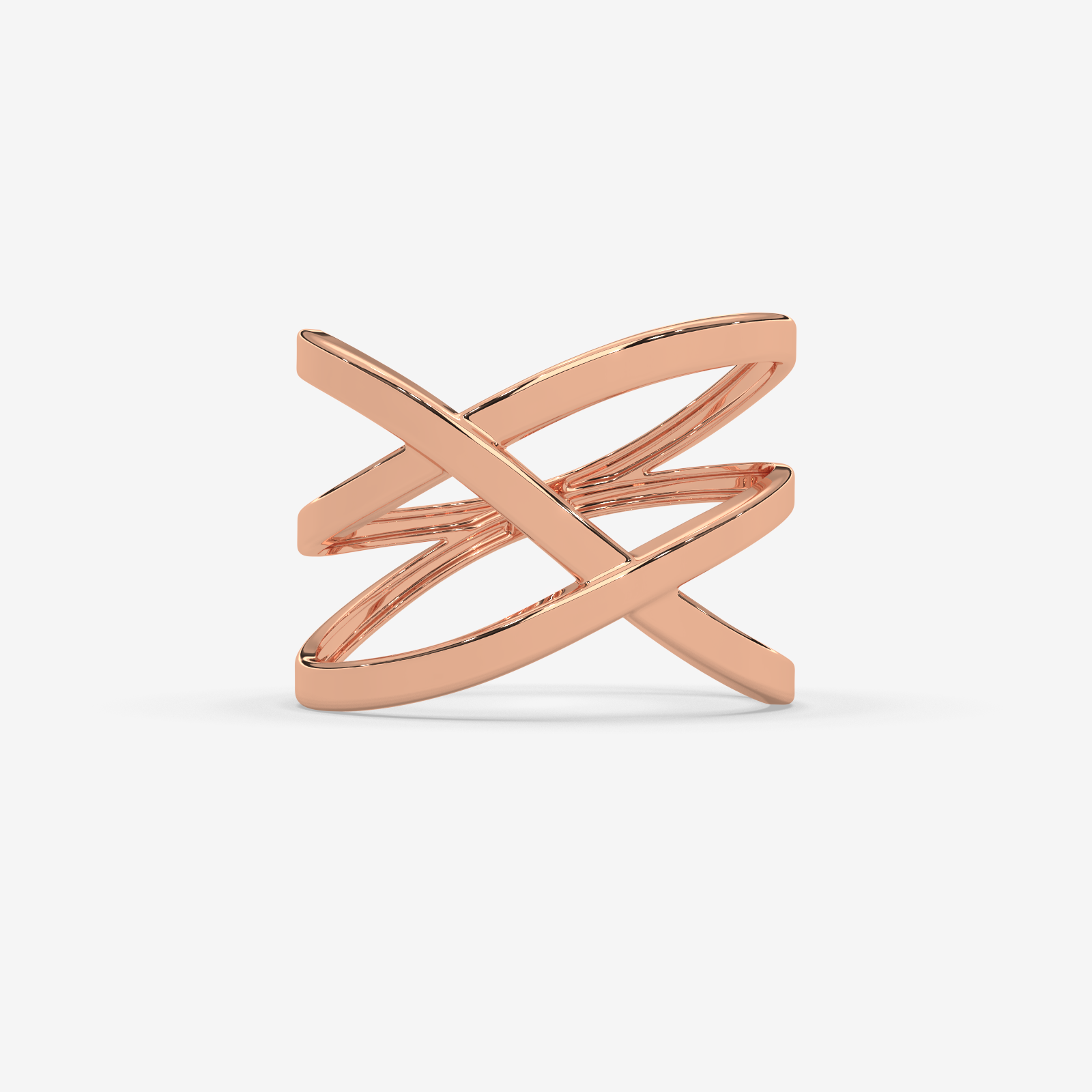 Solid 18K Gold Criss-Cross X Ring | Elegant Geometric Crossover Statement Jewelry for Women