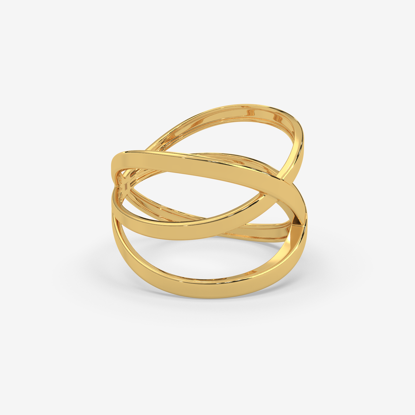 Solid 18K Gold Criss-Cross X Ring | Elegant Geometric Crossover Statement Jewelry for Women