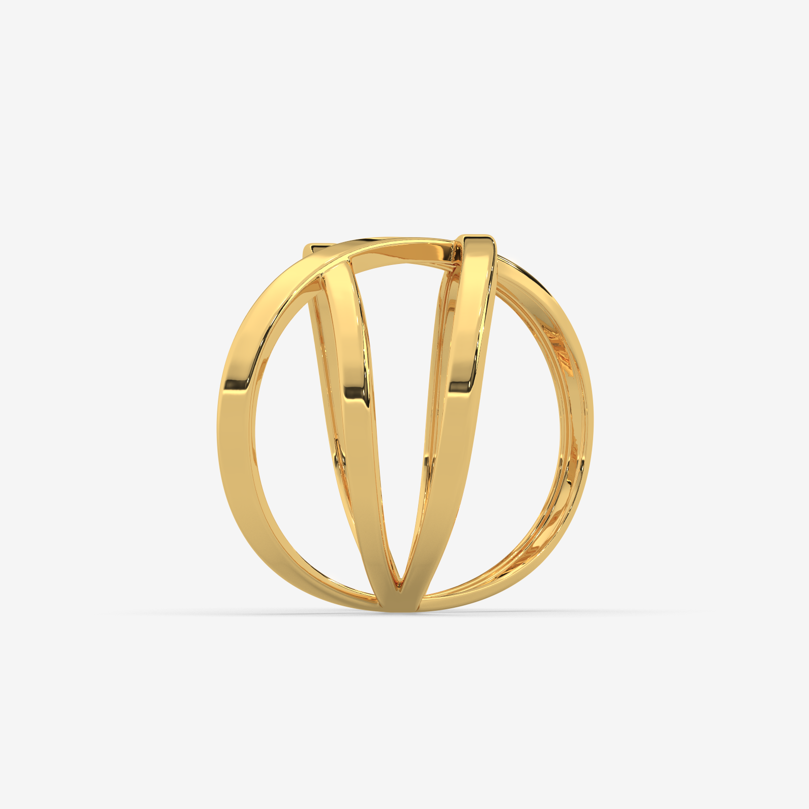 Solid 18K Gold Criss-Cross X Ring | Elegant Geometric Crossover Statement Jewelry for Women