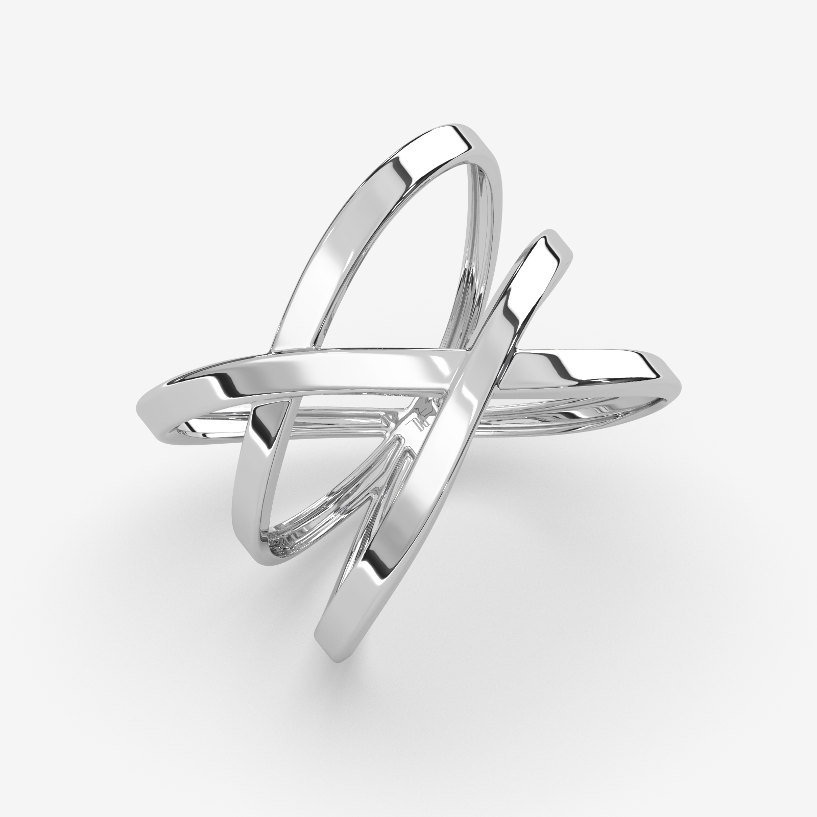 Solid 18K Gold Criss-Cross X Ring | Elegant Geometric Crossover Statement Jewelry for Women