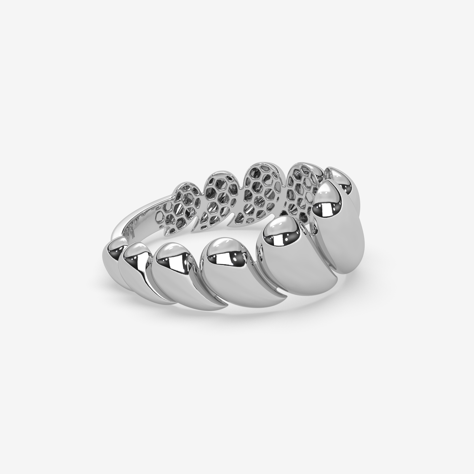 Sublime Solid Gold Swirling Statement Ring for Women | Handcrafted High-Polish Gold Band
