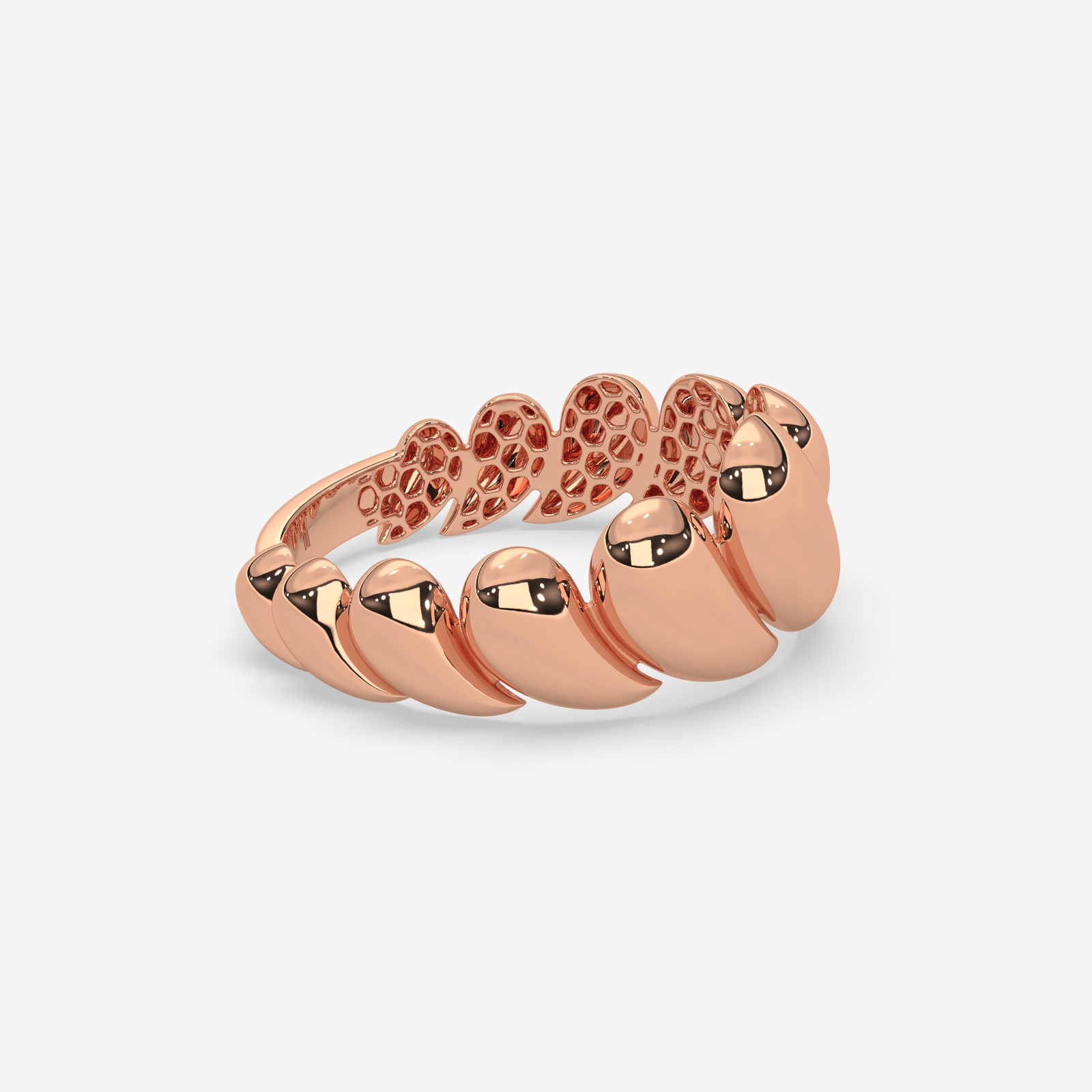 Sublime Solid Gold Swirling Statement Ring for Women | Handcrafted High-Polish Gold Band