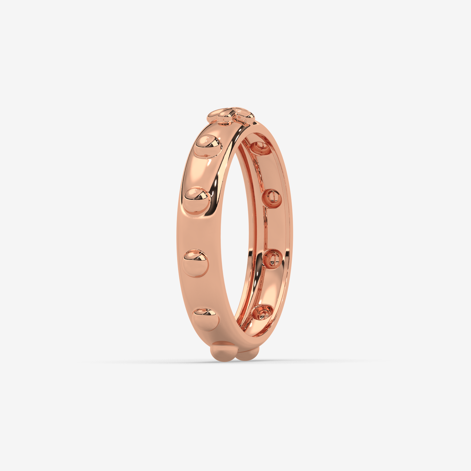 18k Gold Rosary Ring | Solid Gold Prayer Band with Cross & Ten Decades