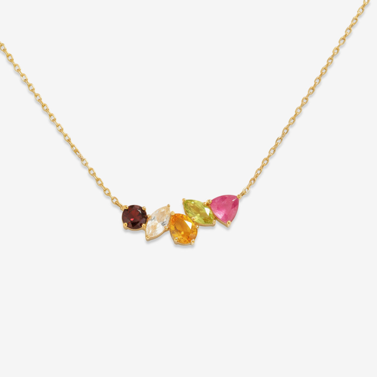18K Gold Custom Birthstone Necklace for Women | Family Birthstone Jewelry