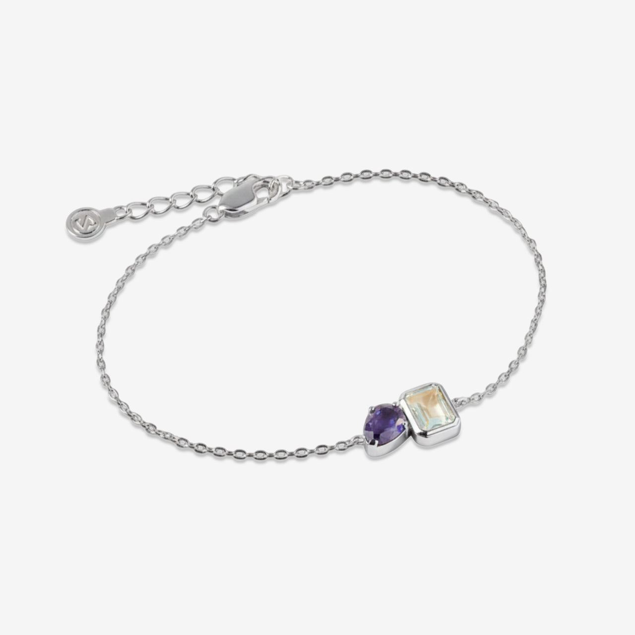 Personalized Toi et Moi Birthstone Bracelet | 18K Gold Custom Jewelry Gift