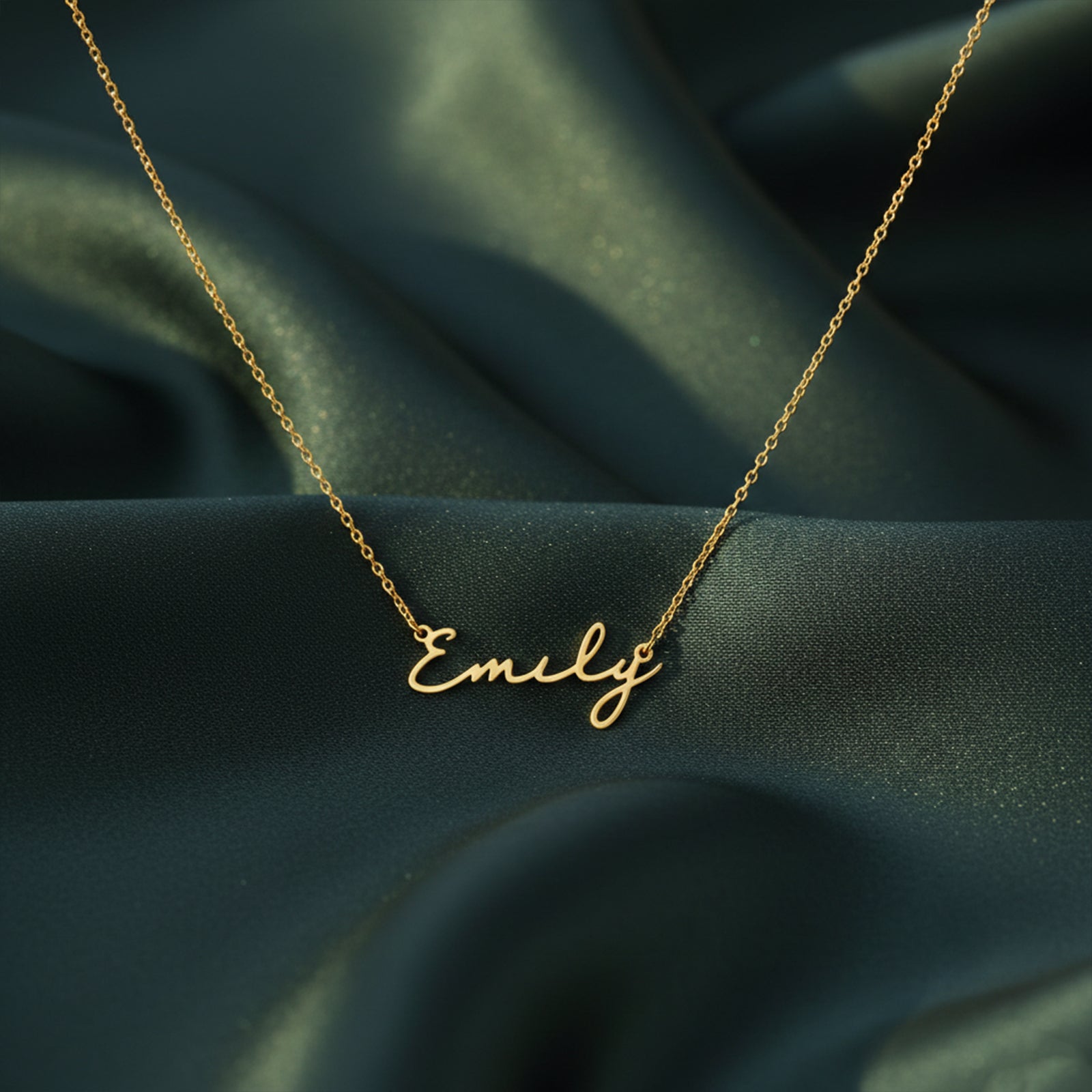 Personalized 18k Gold Name Necklace | Custom Script Pendant for Women