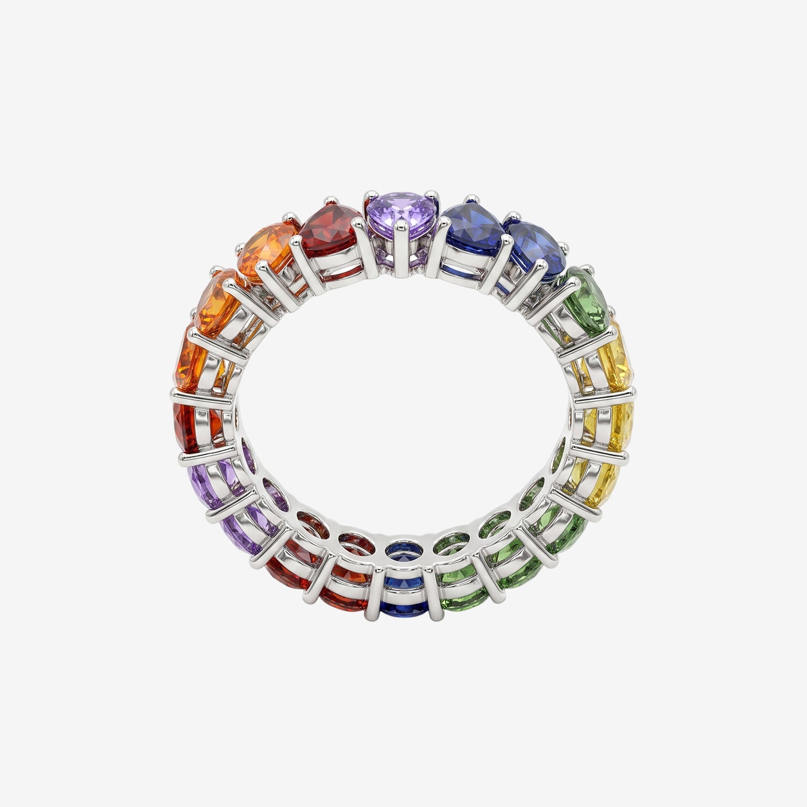18k Gold Rainbow Gemstone Eternity Ring |  REVA X DIAN Collection