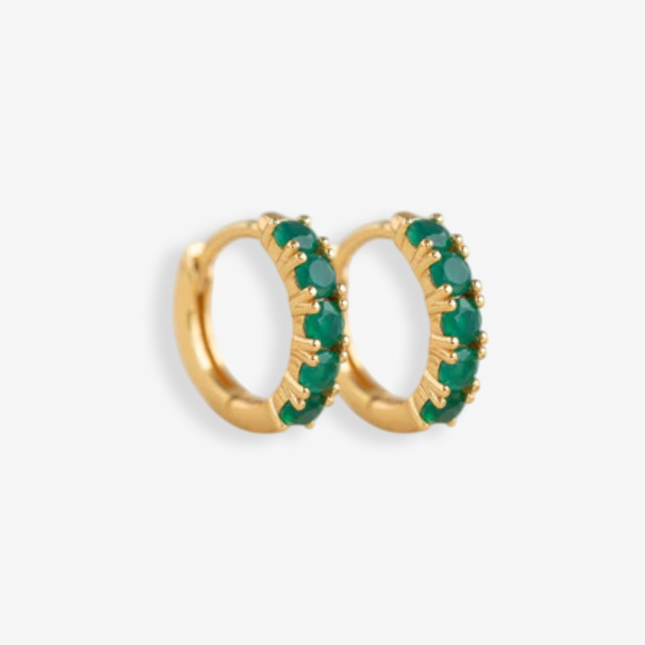 Personalized Birthstone Hoop Earrings | 18K Gold Huggies with Gemstones