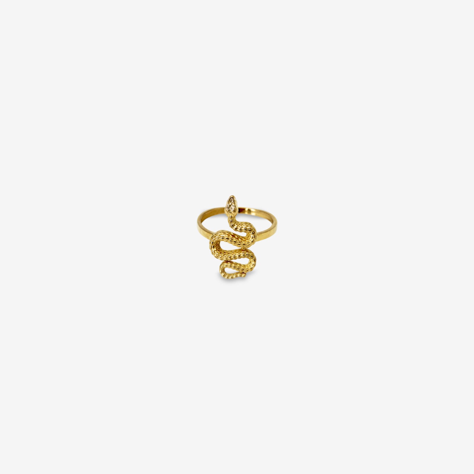 18k Gold Serpent Statement Ring | Textured Snake Wrap Ring for Women
