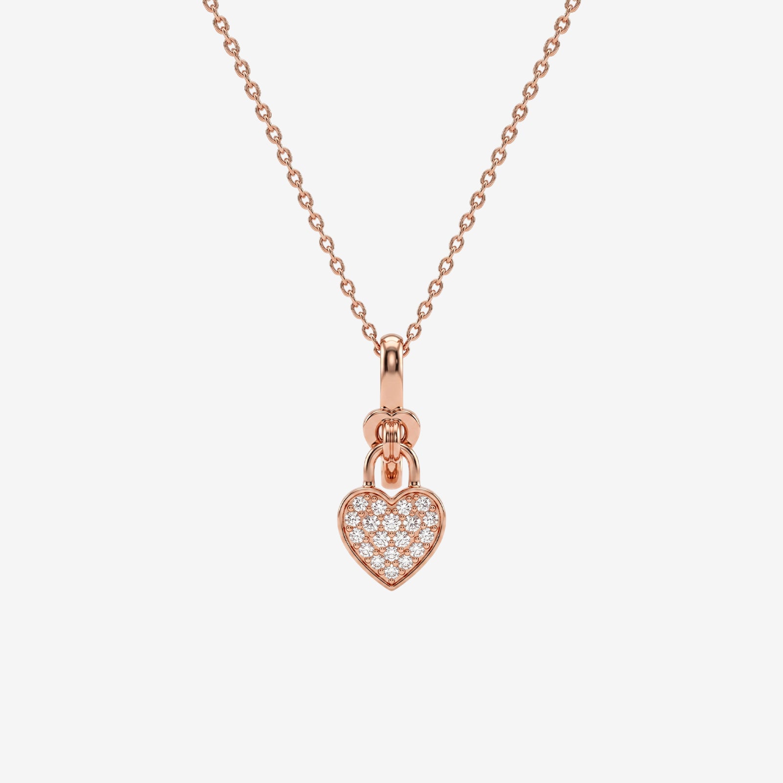 18K Gold Heart Lock Diamond Pendant Necklace| DIVA X DIAN Collection