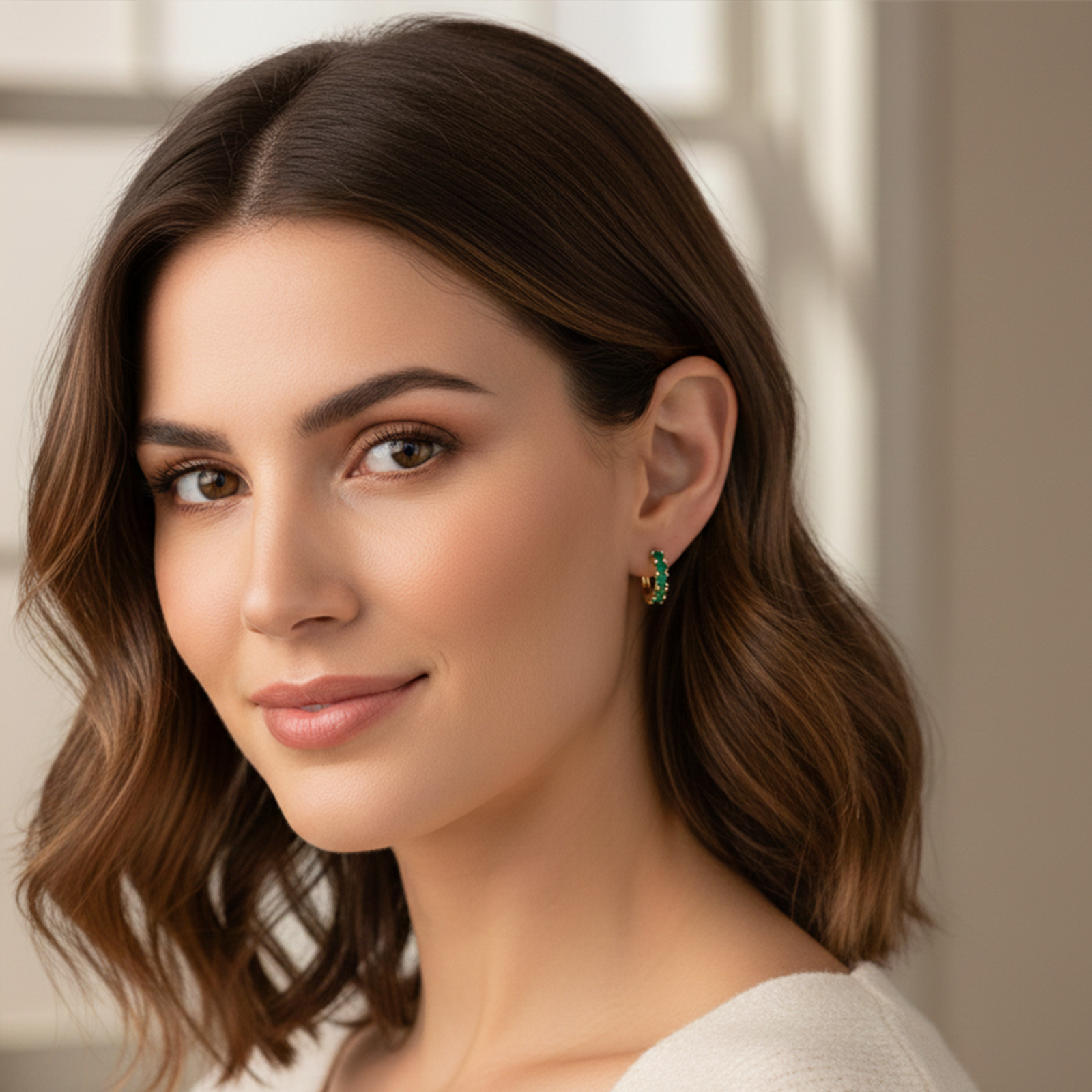 Personalized Birthstone Hoop Earrings | 18K Gold Huggies with Gemstones