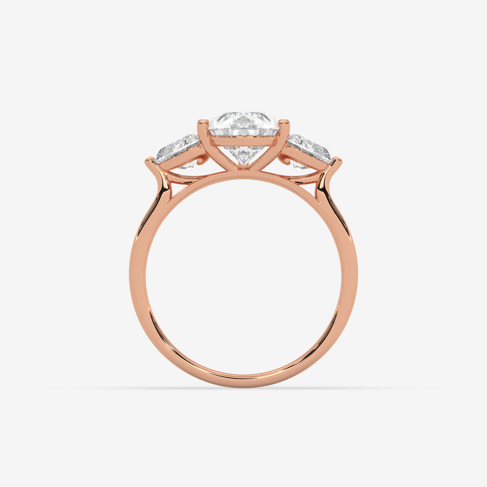 Solid Gold Pear Cut Diamond Trilogy Engagement Ring | Three-Stone Anniversary Band