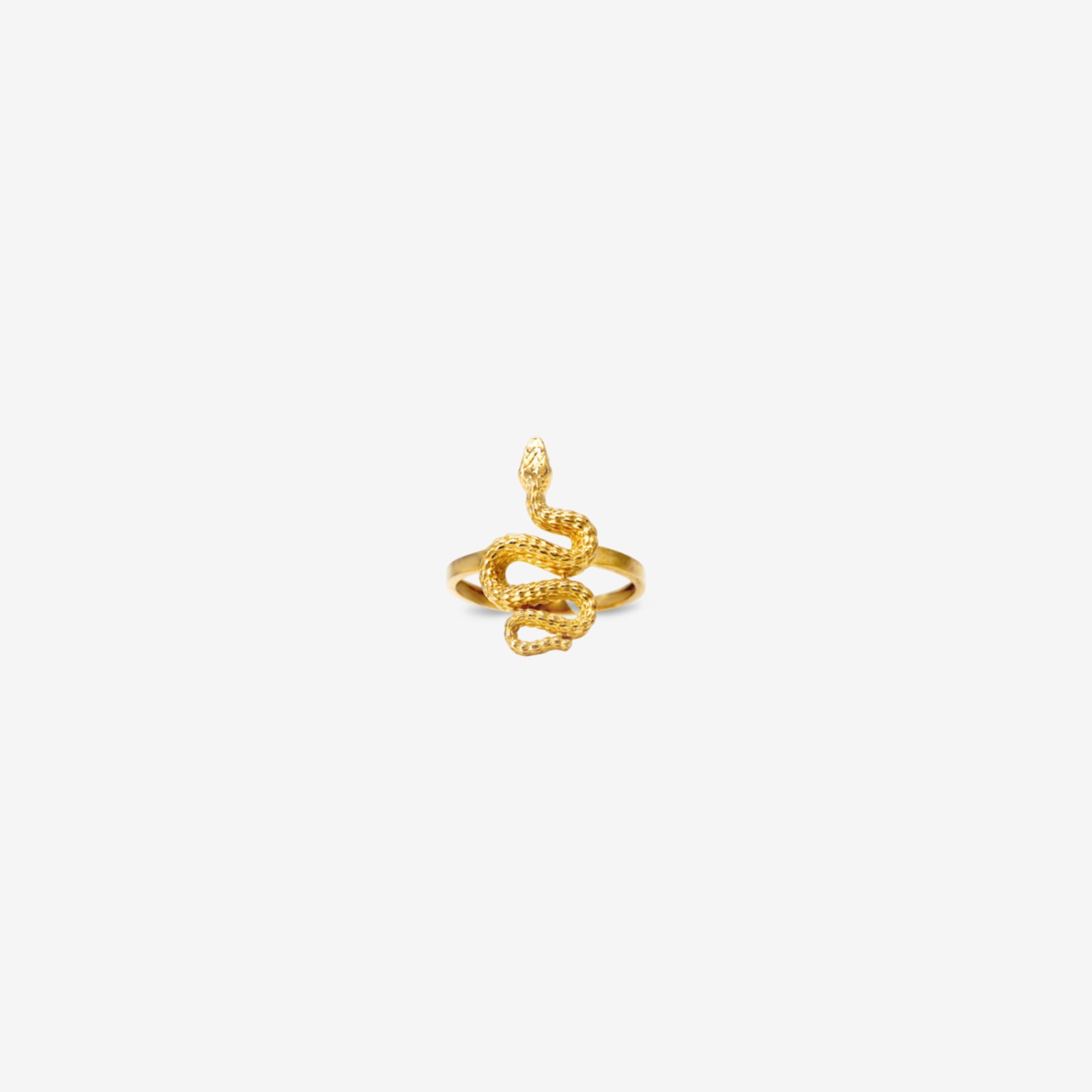 18k Gold Serpent Statement Ring | Textured Snake Wrap Ring for Women
