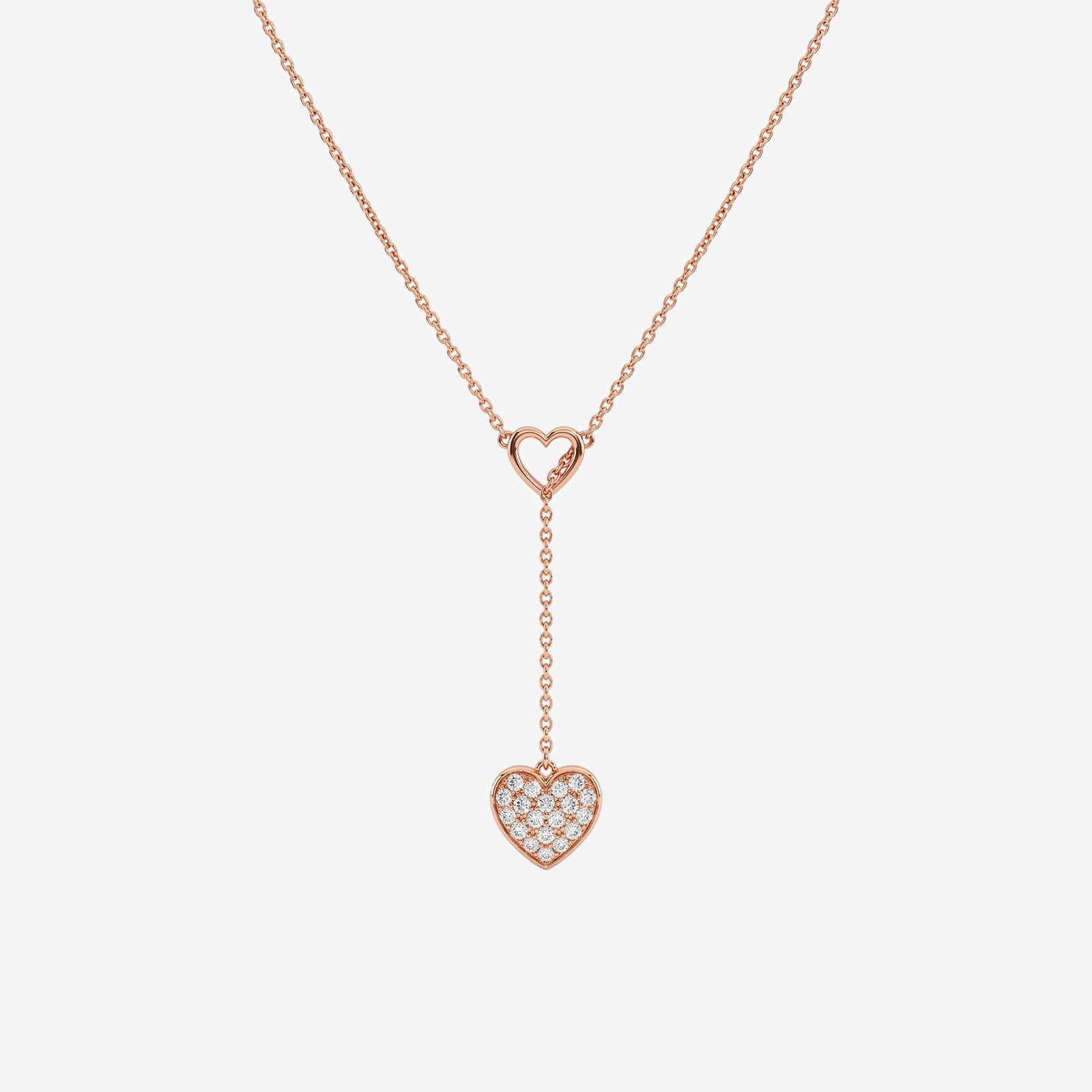 DIVA X DIAN 18K Gold Diamond Heart Lariat Necklace | Fine Jewelry
