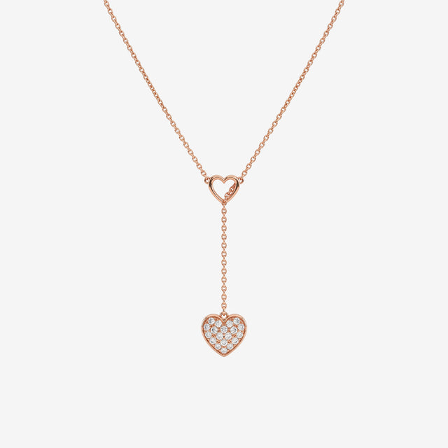 DIVA X DIAN 18K Gold Diamond Heart Lariat Necklace | Fine Jewelry