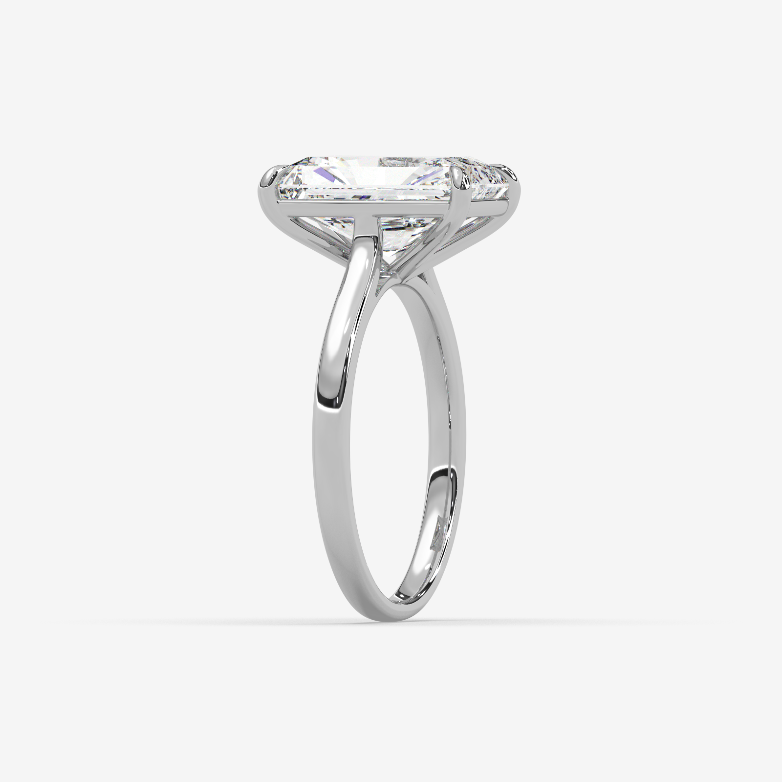 Solid Gold Radiant Cut Diamond Solitaire Engagement Ring | Classic 4-Prong Setting