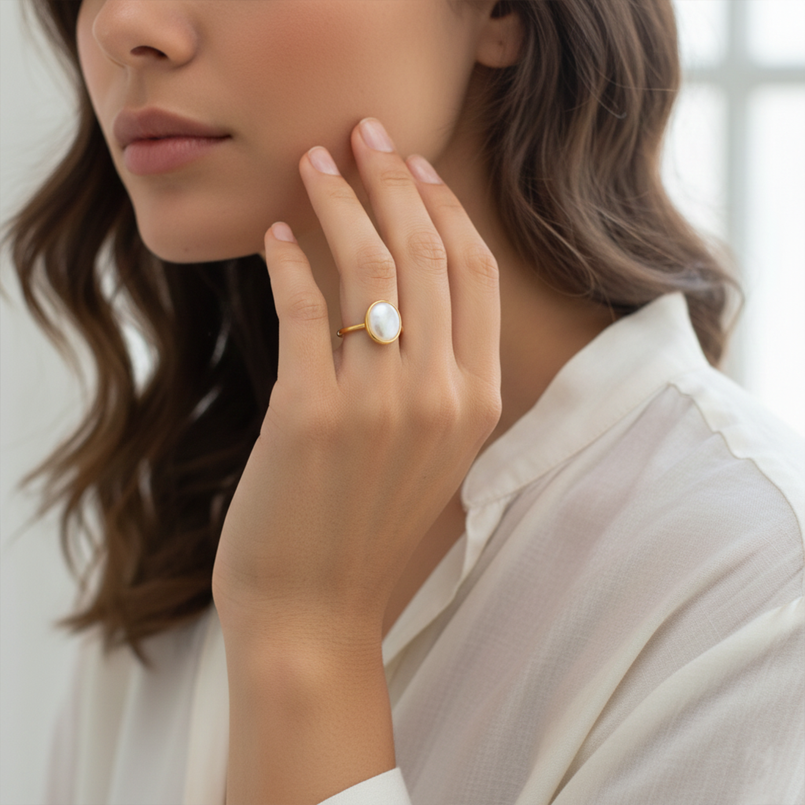 Dainty Oval Birthstone Ring | 18K Gold Birthstone Jewelry