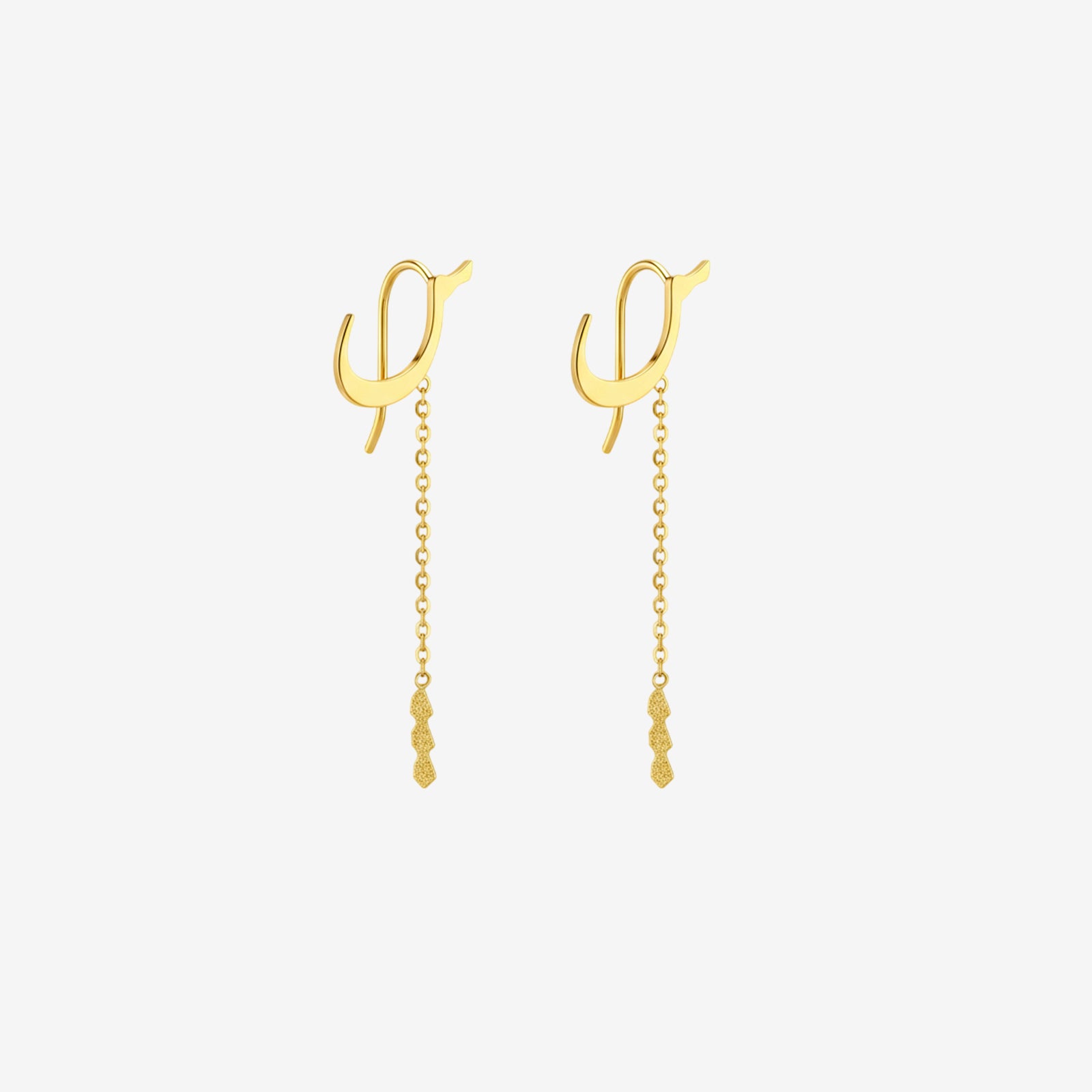 18k Solid Gold Spiral Threader Earring | Minimalist Geometric Dangle | Luxury Fine Jewelry