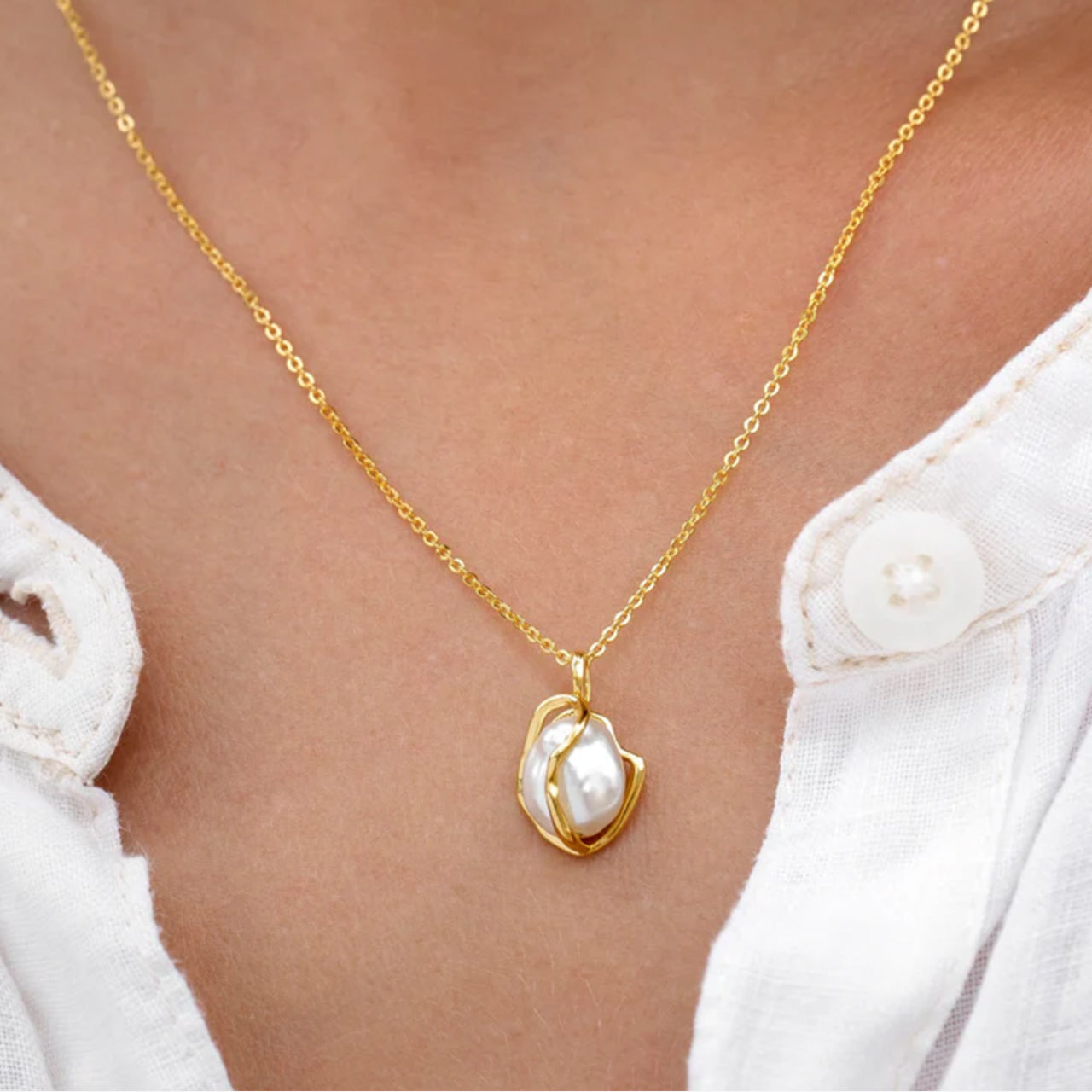 Custom Birthstone Necklace - Personalized Gold Pendant