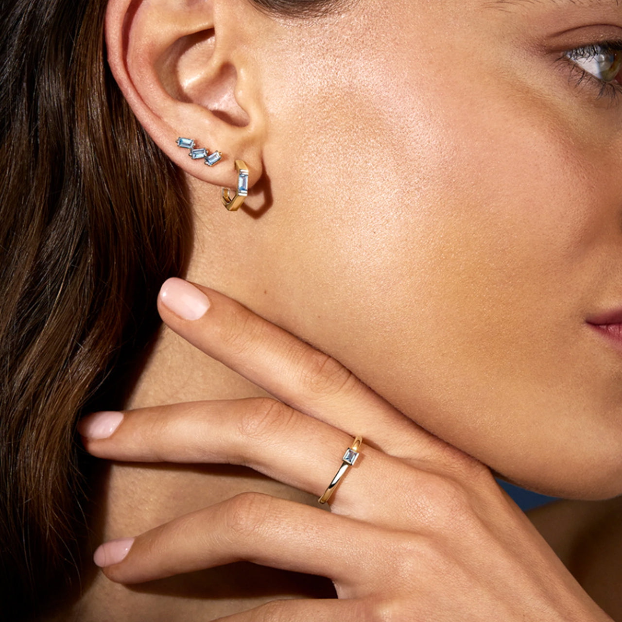 Personalized Birthstone Huggie Hoop Earrings | Gold & Gemstone Jewelry