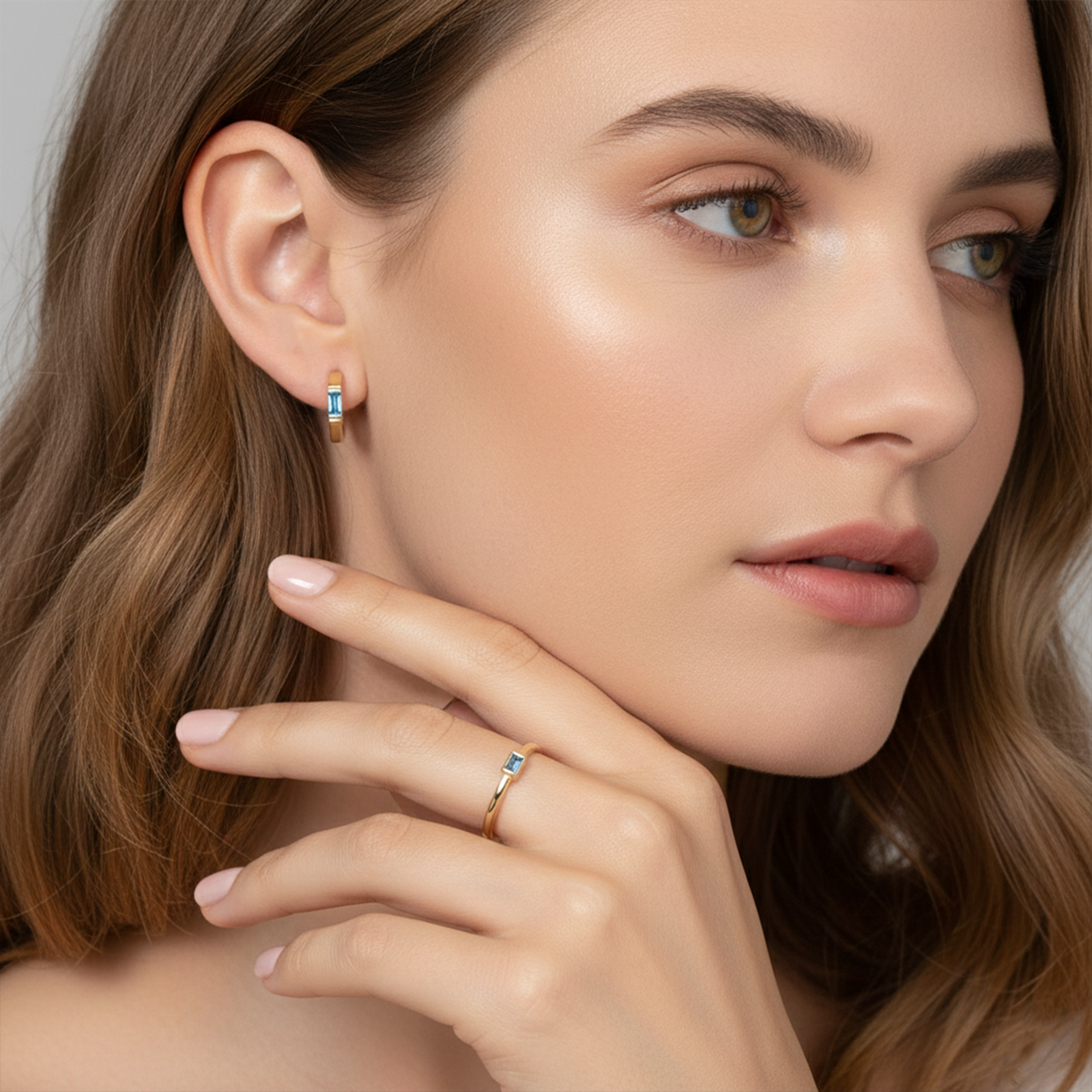 Personalized Birthstone Huggie Hoop Earrings | 18K Gold & Gemstone Jewelry