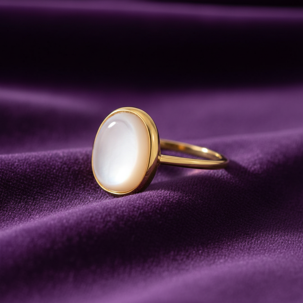 Dainty Oval Birthstone Ring | 18K Gold Birthstone Jewelry