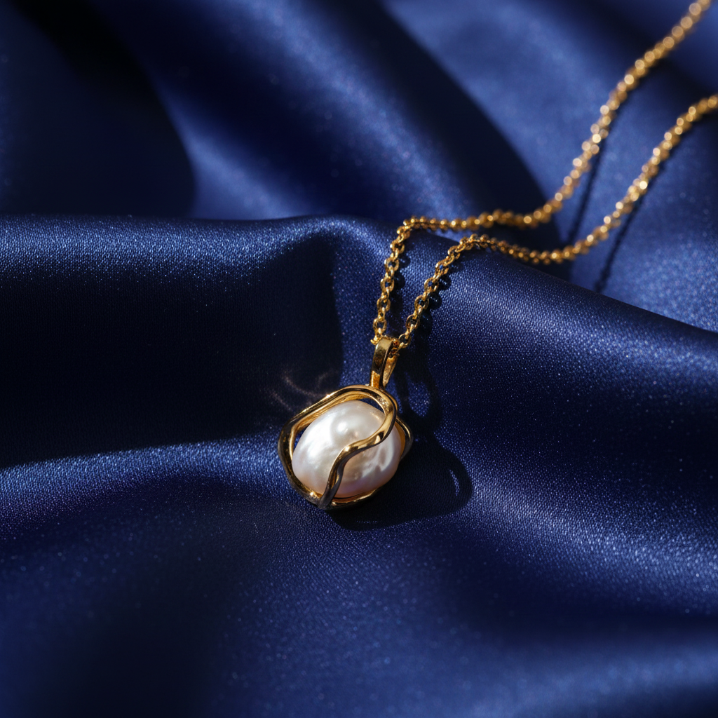18K Gold Custom Birthstone Necklace - Personalized Gold Pendant