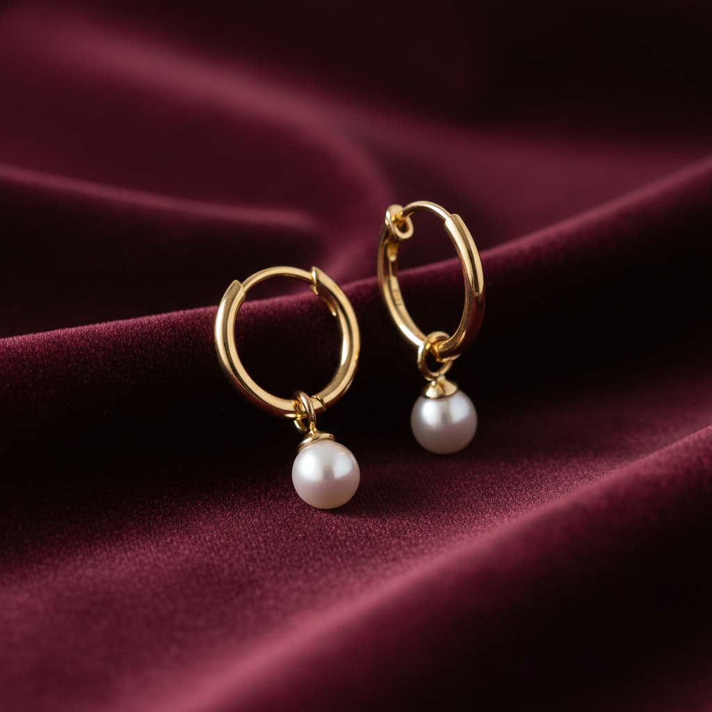 Personalized Birthstone Huggie Hoop Earrings - Dainty 18K Gold Jewelry for Her