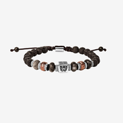 Black Panther Men’s Beaded Bracelet – Adjustable Stainless Steel Lariat