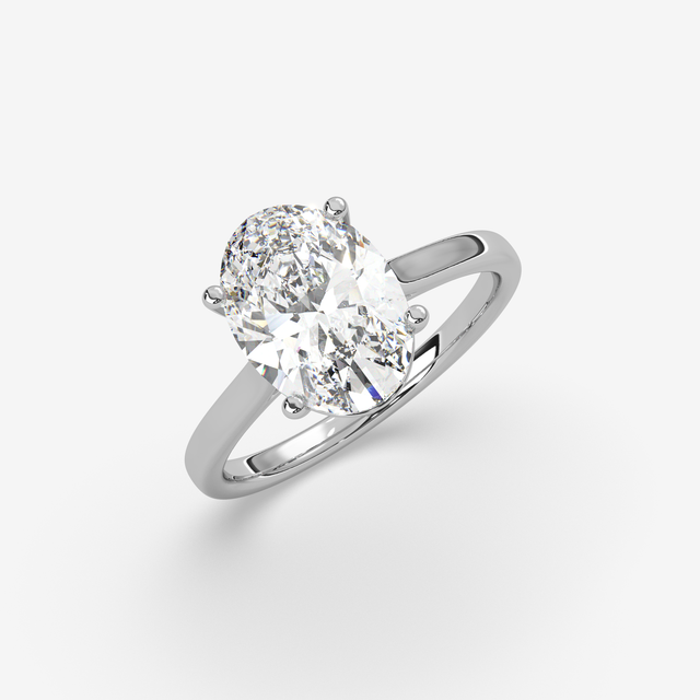 Solid Gold Oval Cut Solitaire Diamond Engagement Ring | Handcrafted Fine Jewellery