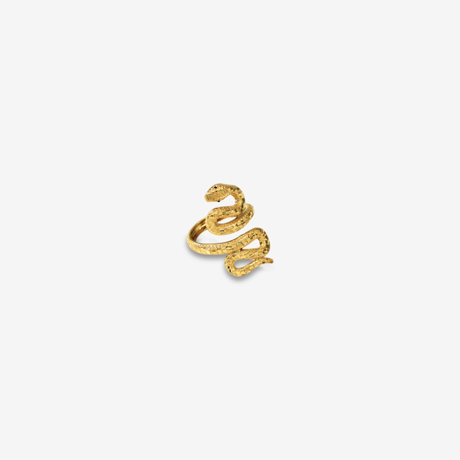 Handcrafted 18k Gold Snake Ring | Textured Serpentine Statement Jewelry
