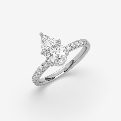 Pear cut diamond engagement ring