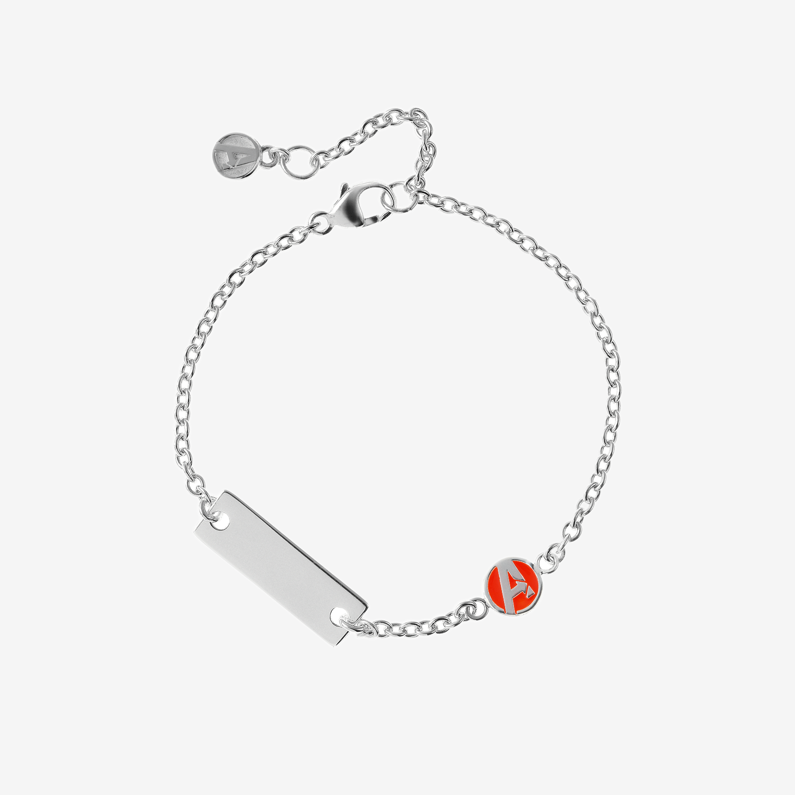 Avengers "A" logo Kids Bracelet with ID Plate – 925 Sterling Silver