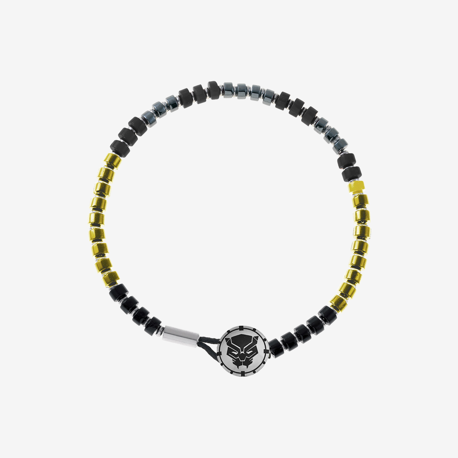 Marvel Black Panther Emblem Beaded Bracelet – Adult Size