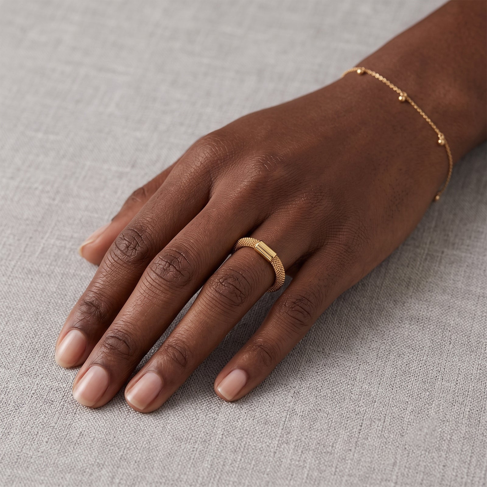 18K Gold Flexible Mesh Ring | GoldFlex Jewellery Collection