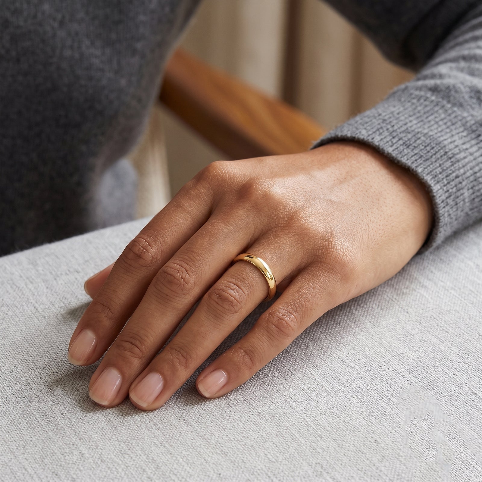 Classic 18K Gold Unisex Wedding Band | Minimalist Comfort-Fit Ring