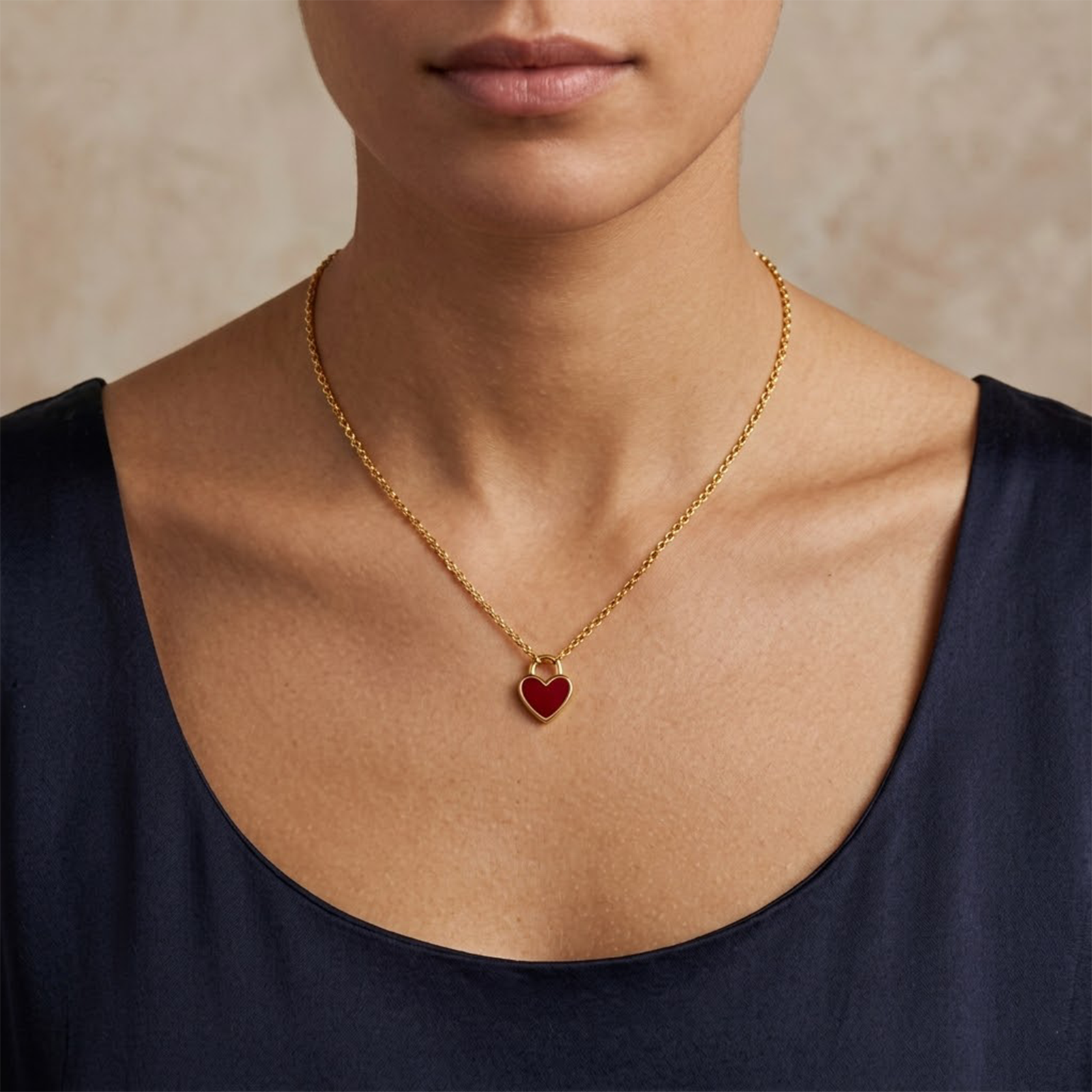 18k Gold Heart Padlock Pendant Necklace | Premium Dainty Jewelry
