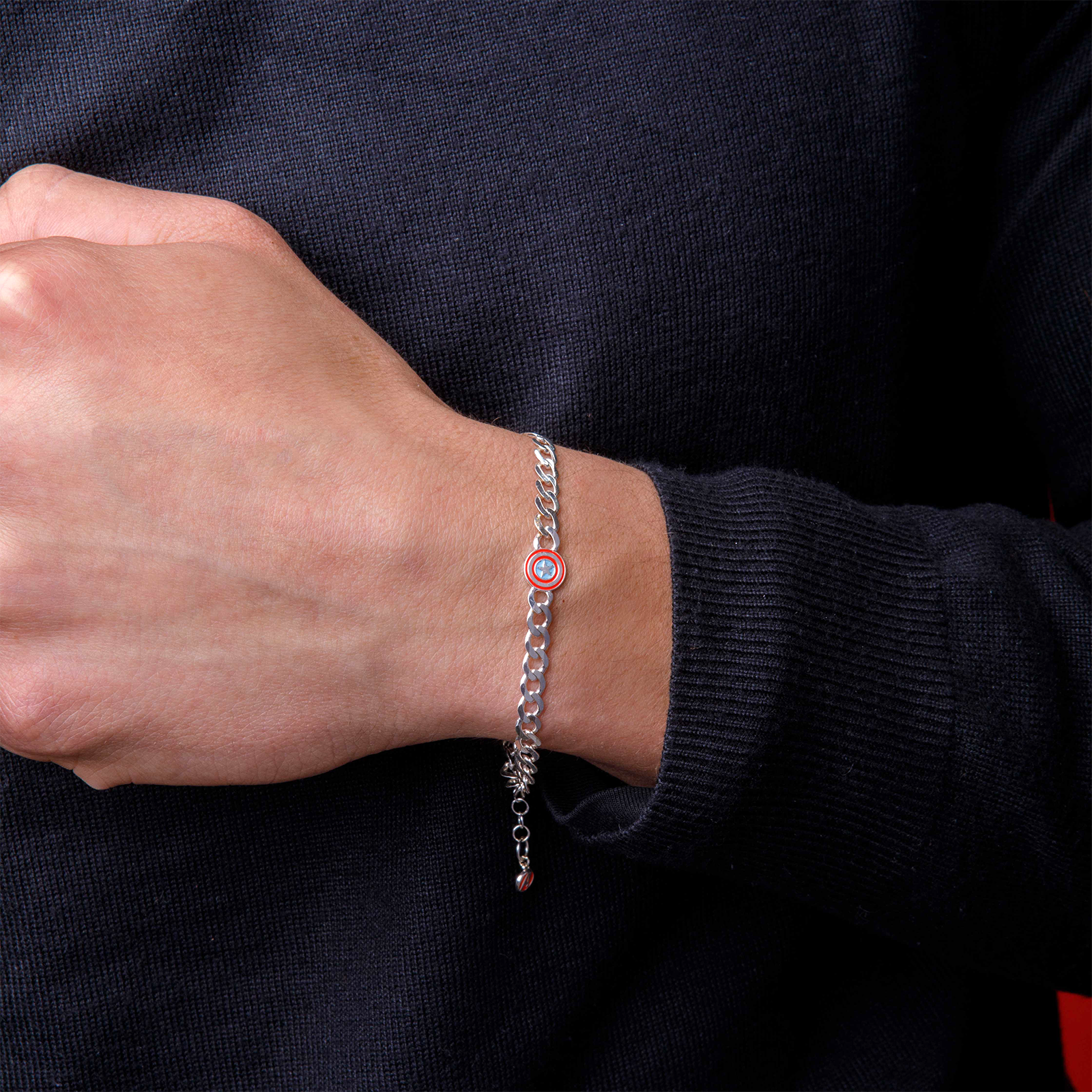 Marvel Captain America Adult Bracelet – 925 Sterling Silver