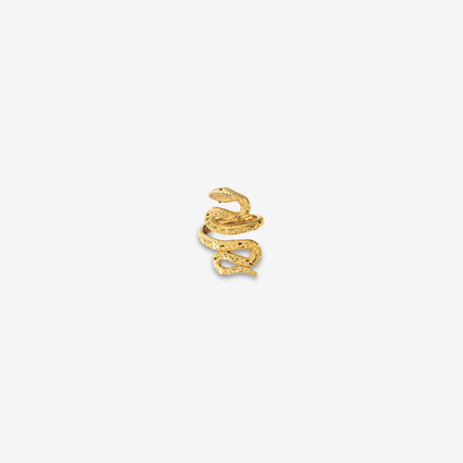 Handcrafted 18k Gold Snake Ring | Textured Serpentine Statement Jewelry