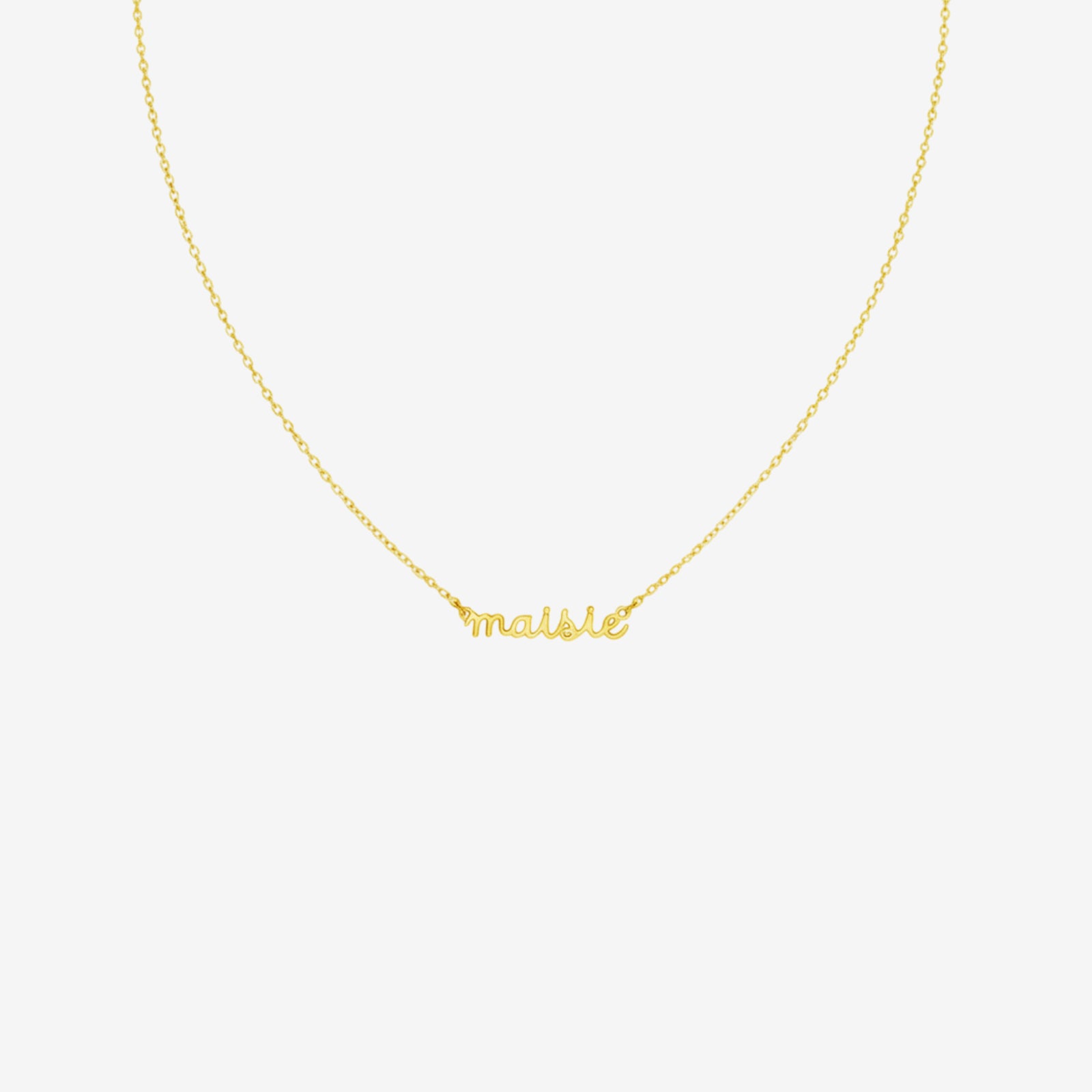 Personalized 18K Gold Name Necklace | Custom Script Pendant for Her