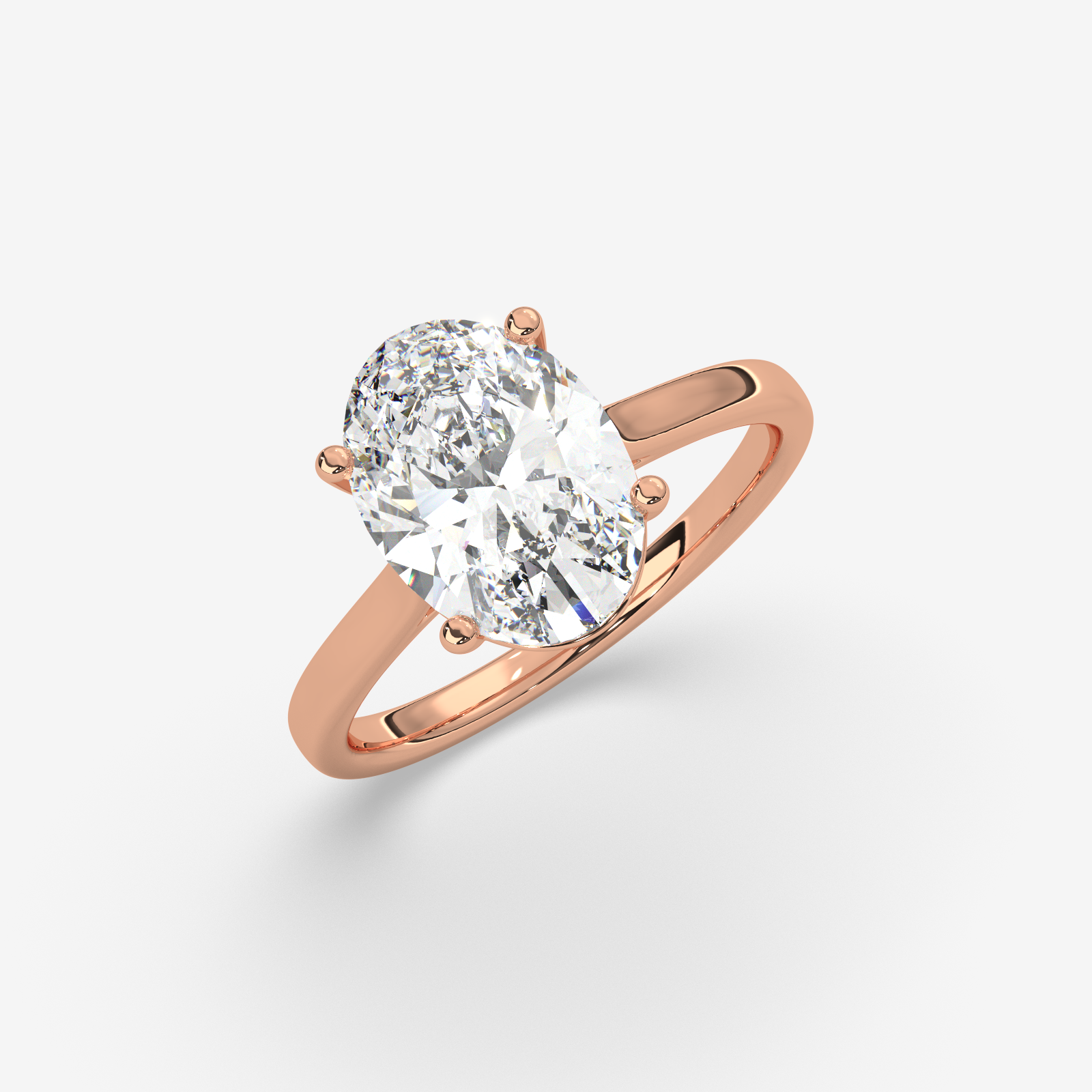 Solid Gold Oval Cut Solitaire Diamond Engagement Ring | Handcrafted Fine Jewellery