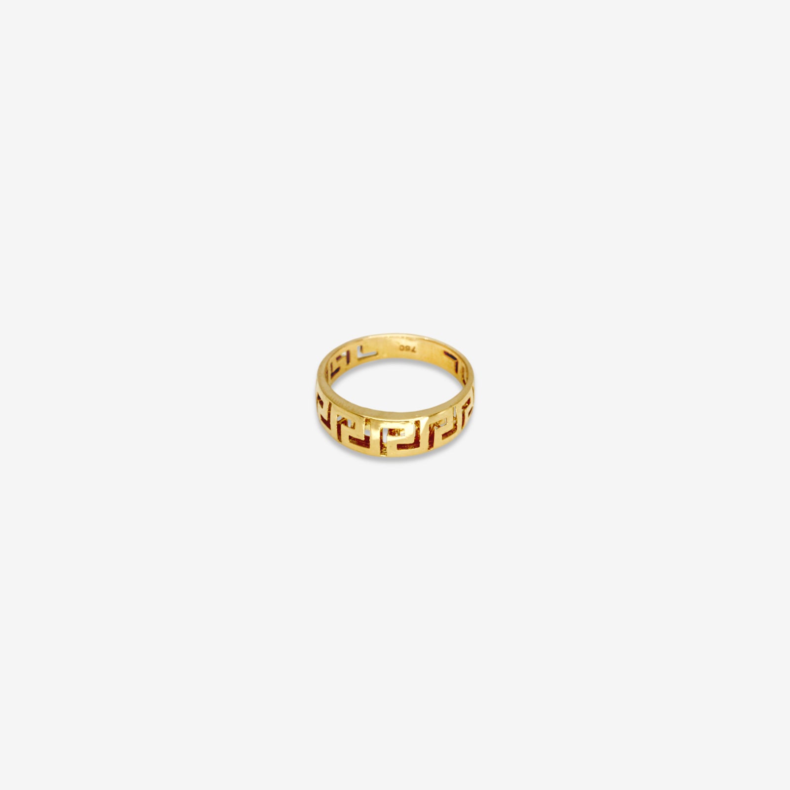 18K Gold Greek Key Band Ring | Classic Meander Motif Eternity Ring