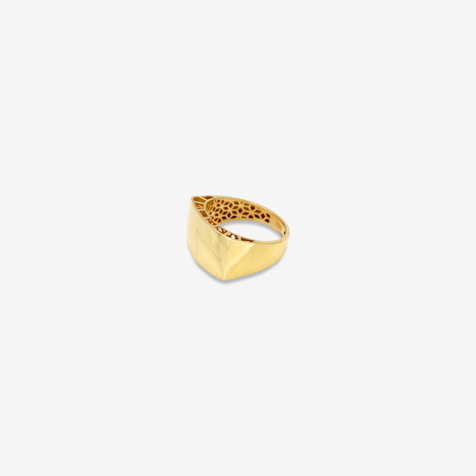 Solid 18k Gold Wide Band Tapered Ring | Minimalist Statement High-Polish Gold Ring for Women