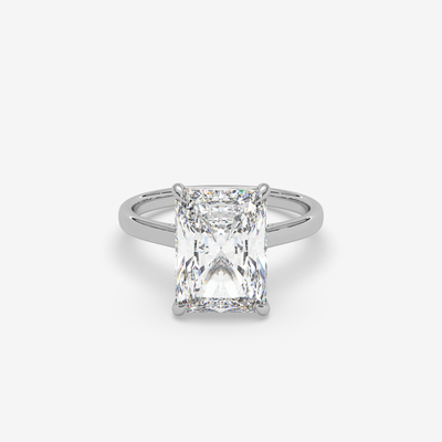 Radiant cut diamond engagement ring
