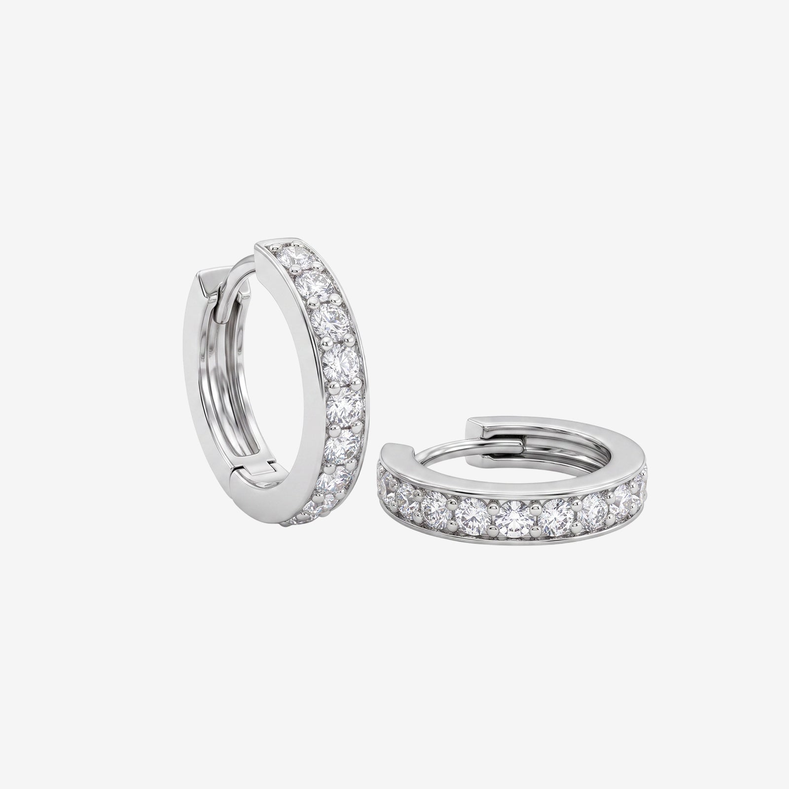 18K Gold Diamond Huggie Hoop Earrings | Small Diamond Hoops for Women