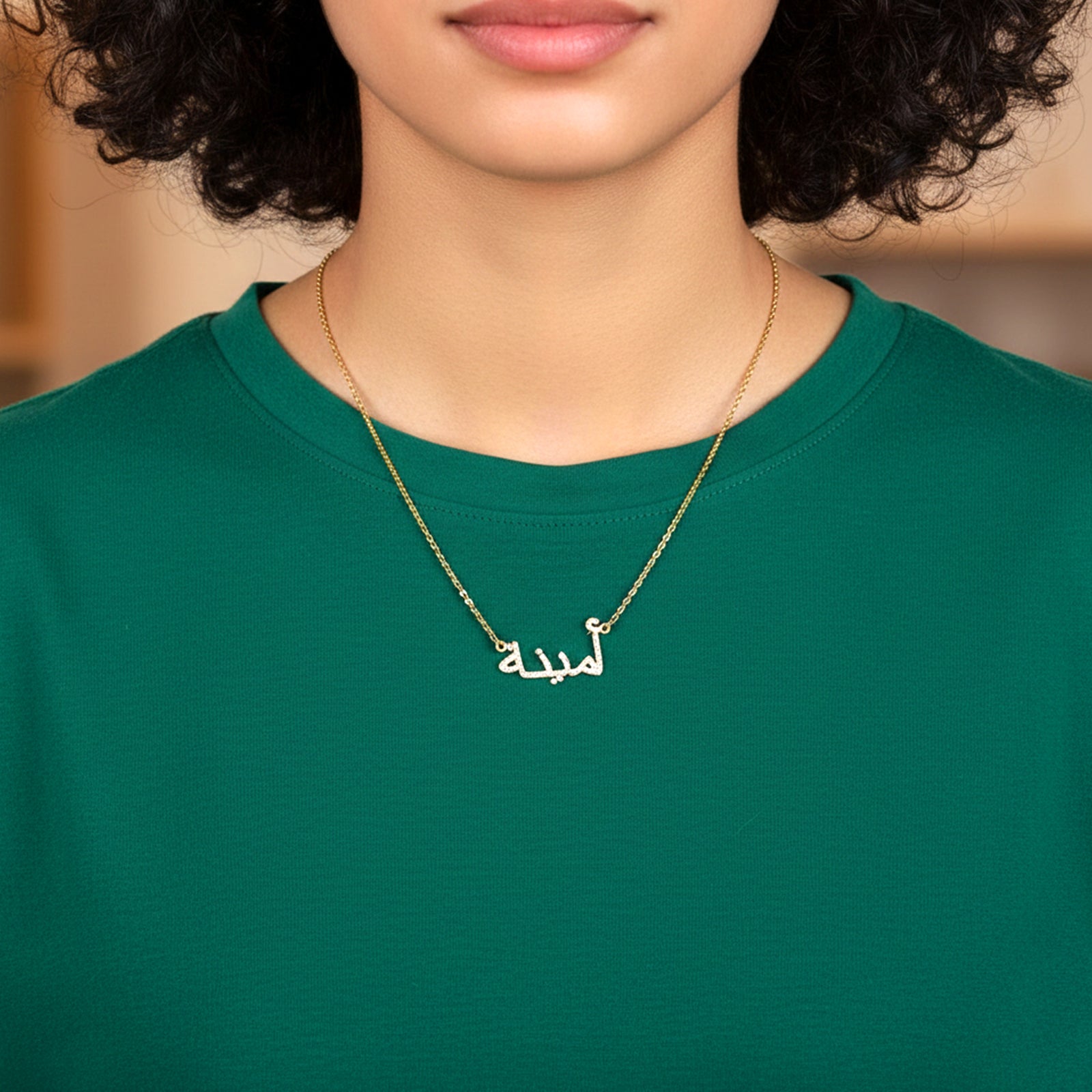 18k Gold & Diamond Arabic Calligraphy Necklace | Luxurious & Meaningful Jewelry