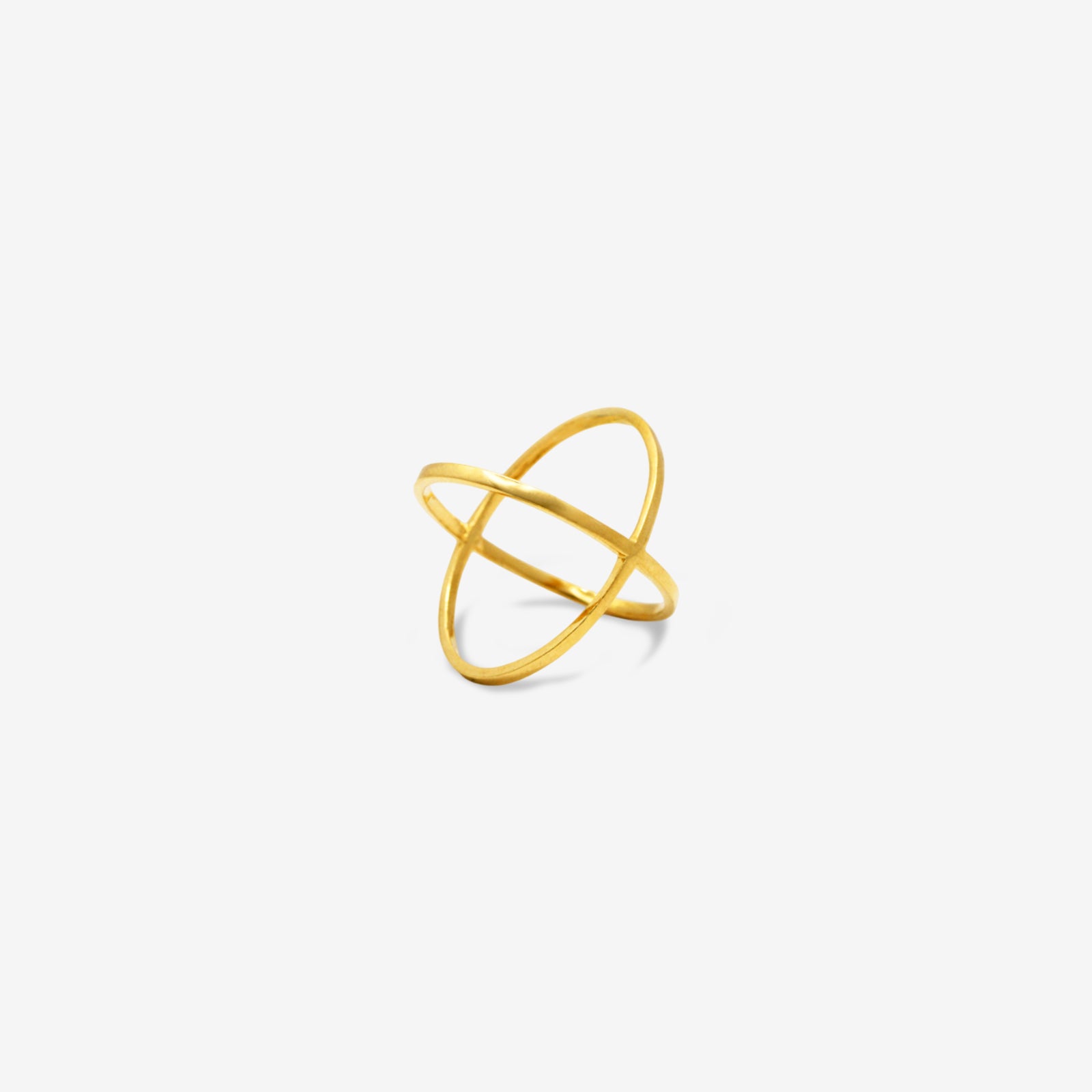 Solid 18k Gold Criss Cross Ring | Minimalist X-Ring for Women