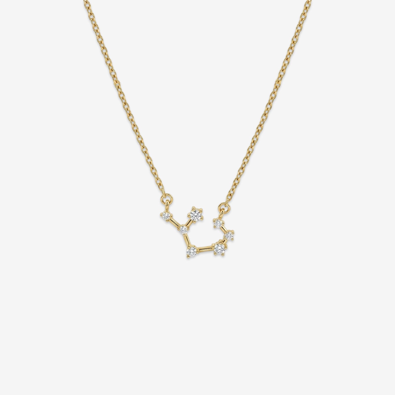 18k Gold Virgo Constellation Diamond Necklace | Zodiac Fine Jewelry